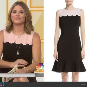 Kate Spade Black and Pink Scalloped Mini Dress